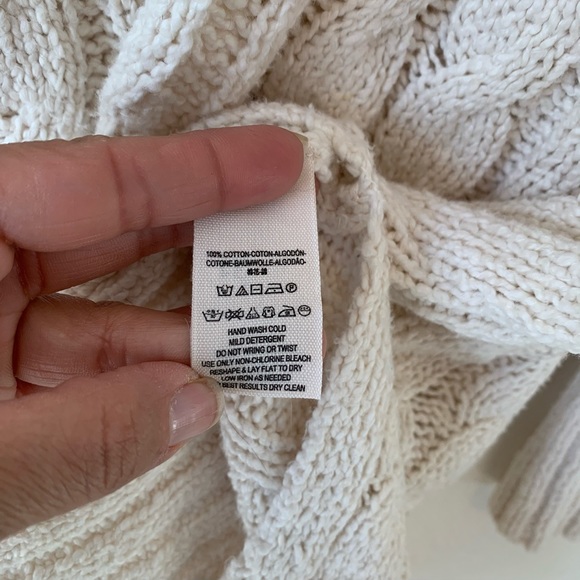 Free People Easy Cable V Ivory Knit Sweater - Picture 11 of 13